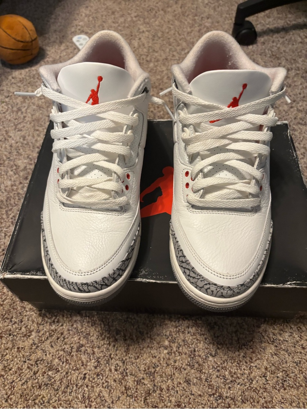 Jordan Kids' White/Red Sneakers with Grey Elephant Print